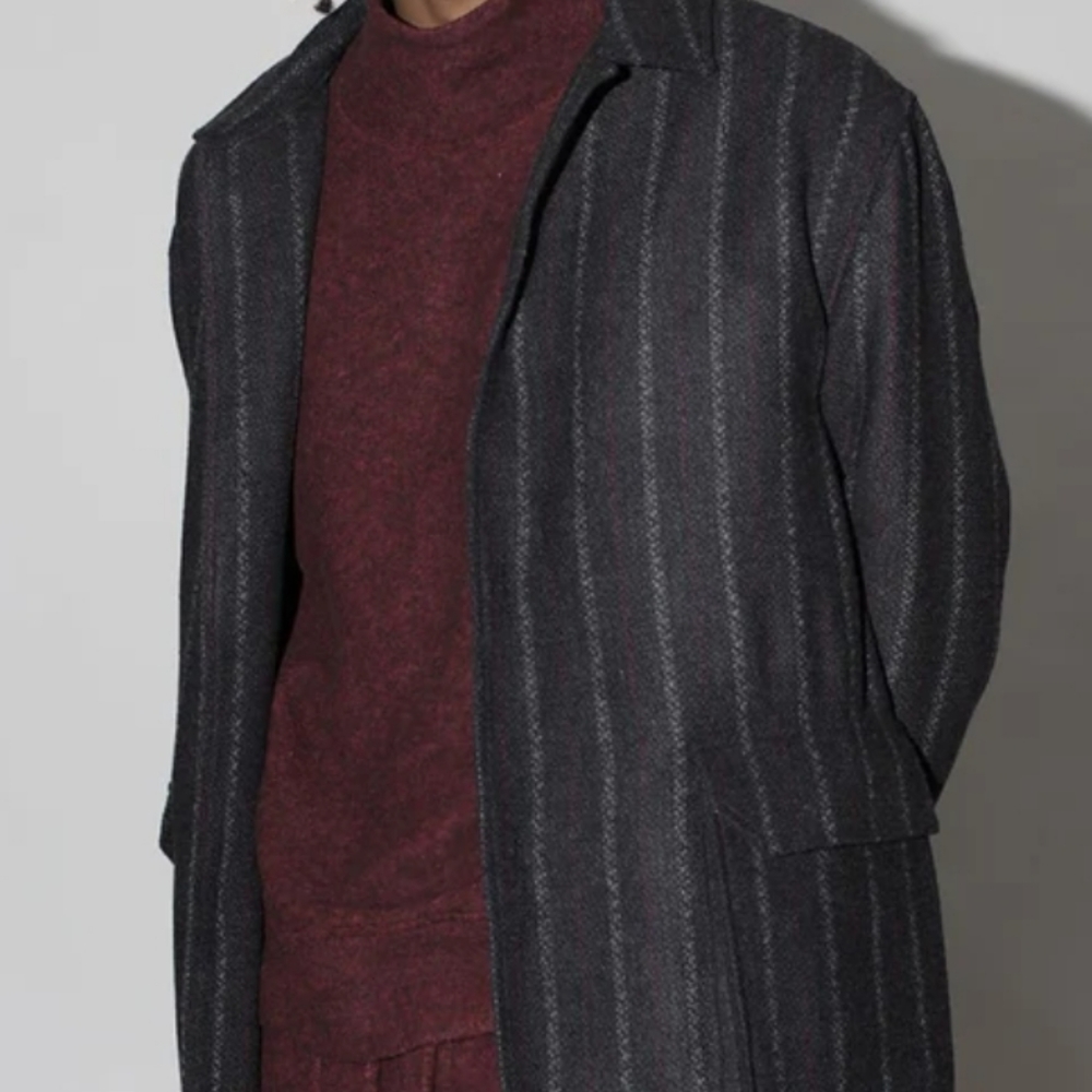 NWT! Honore Chalk Stripe Woven Coat - Picture 4 of 9